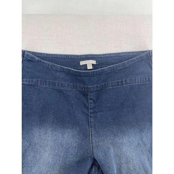 Woman Within Plus Size 20 Pull‎ On Jeggings Cropped Denim - Picture 3 of 5